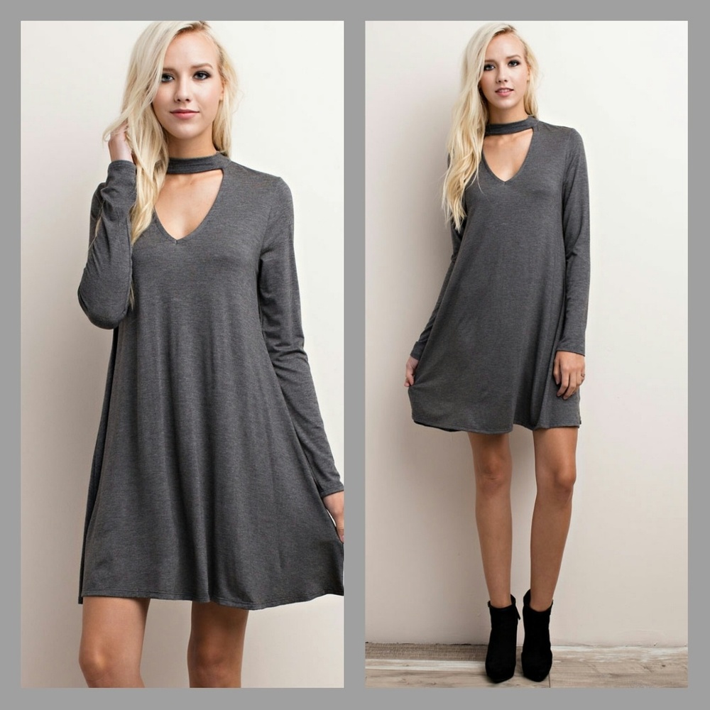 🎈🎈Choker Collar V-neck Dress/Tunic