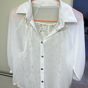 Cute white lace top