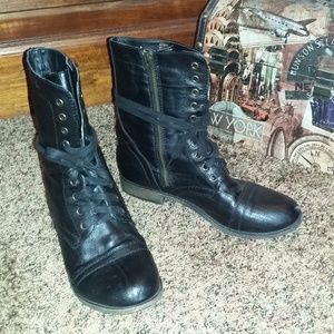 Black combat boots