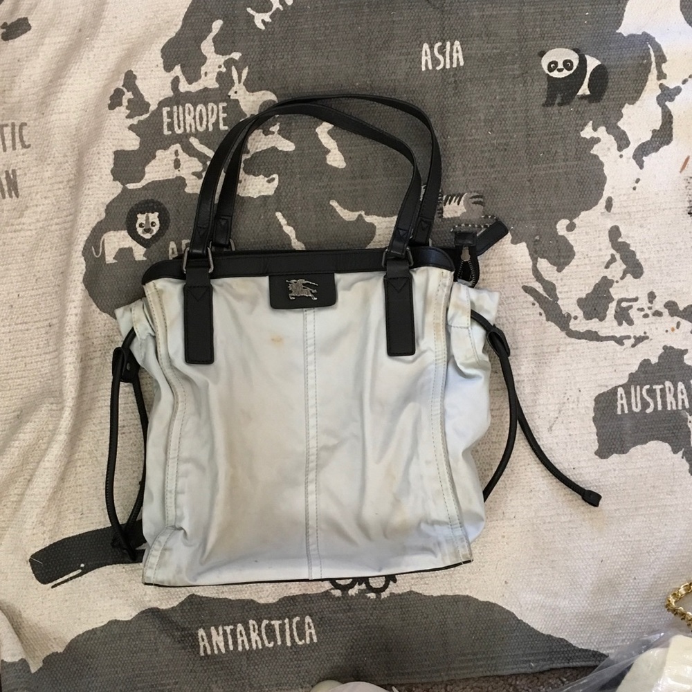 Light blue Burberry Buckleigh packable tote