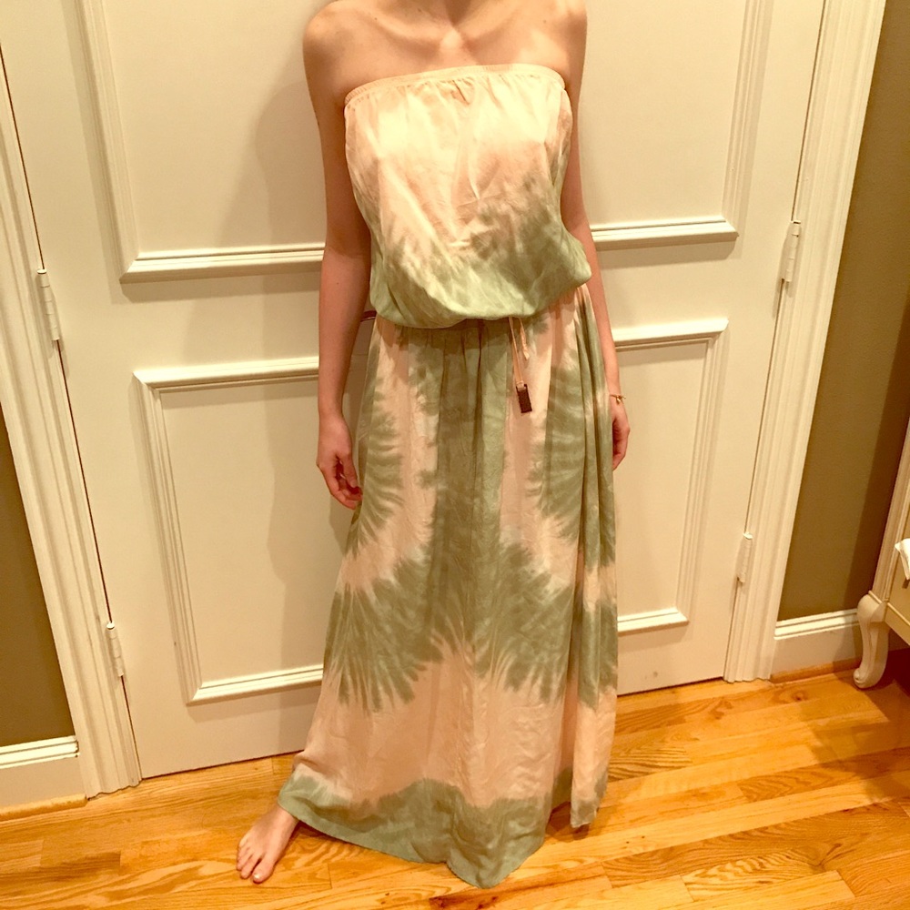 Gypsy 05  Pink & Green  Silk  Maxi Dress  Size 2