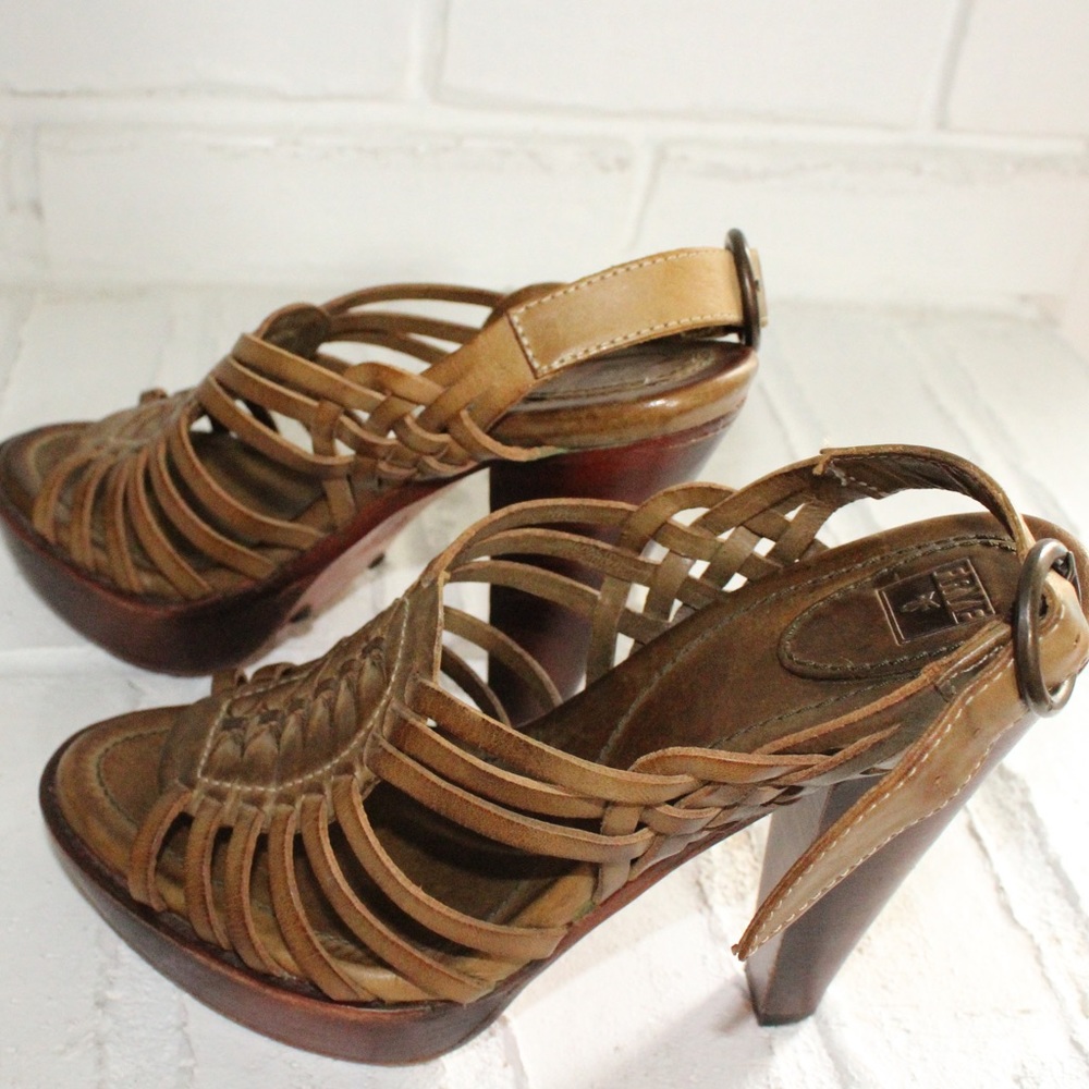 Frye Joy Huarache platform heels