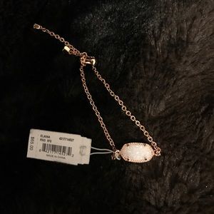 Kendra Scott elaina rose gold drusy adj bracelet