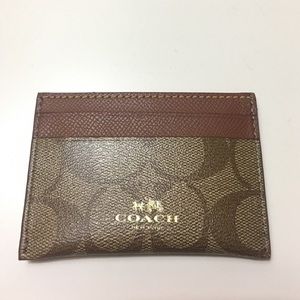 Coach light brown card case