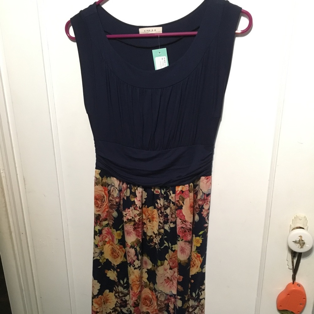 Navy Floral Dress