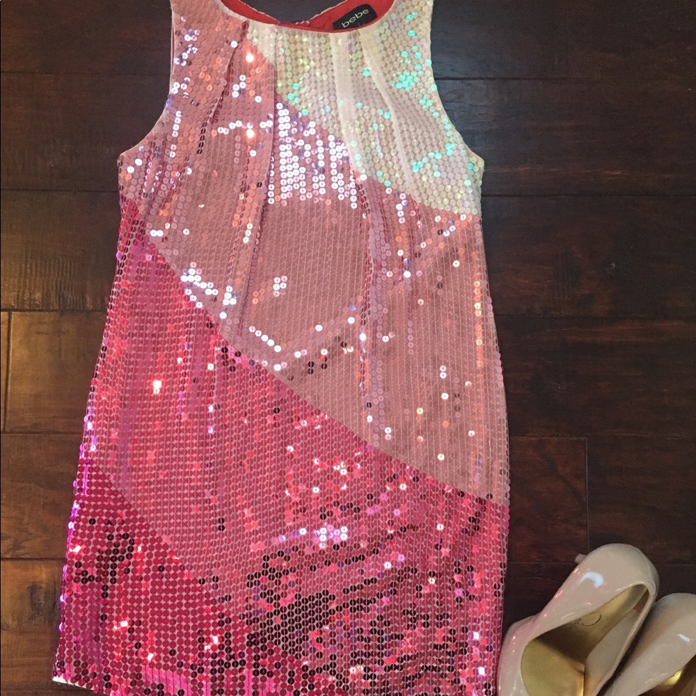 🎀Bebe pink sequin dress