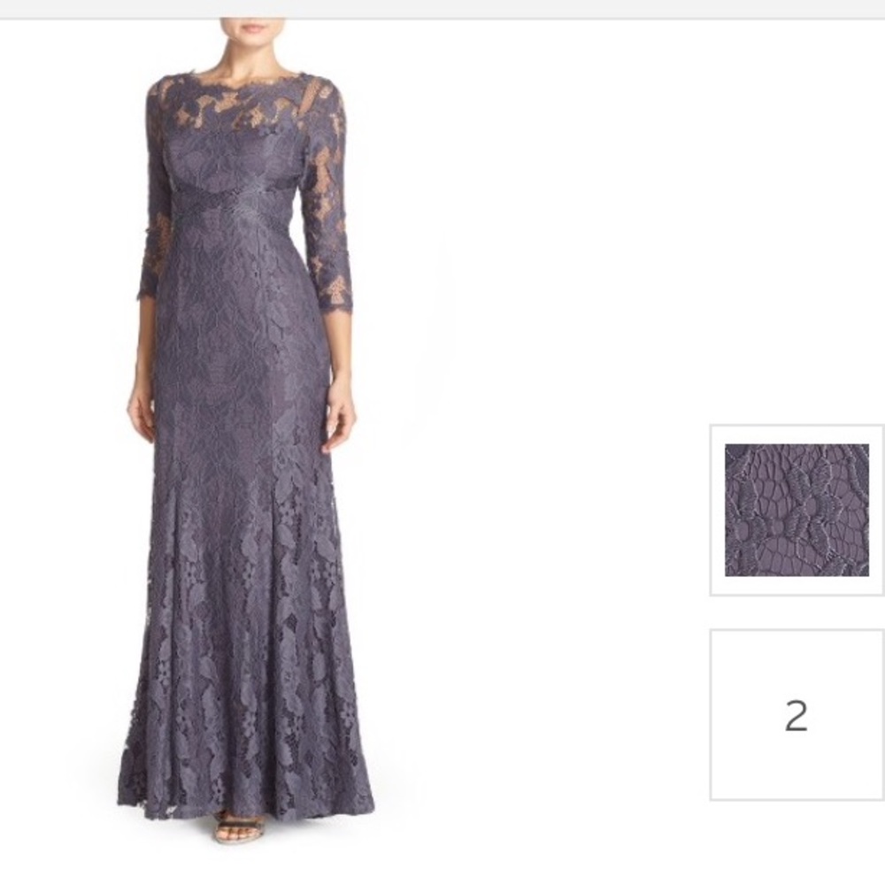 Adrianna Papell illusion Lace Gown