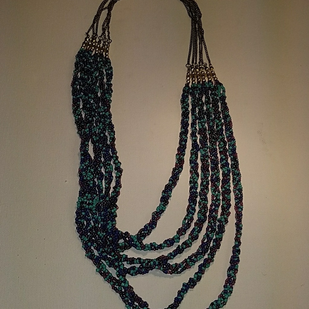 Multi-layered beaded colorful necklace