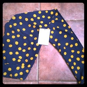 LLR OS LEGGINGS - Navy with Mustard Polka Dots