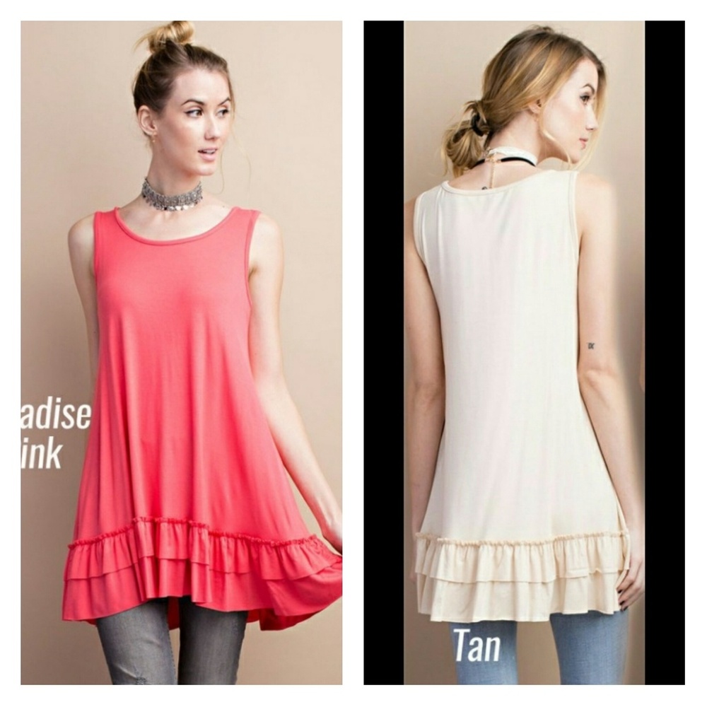 Adorable double ruffled sleeveless top
