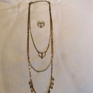 Stella & dot ring and convertible necklace set.