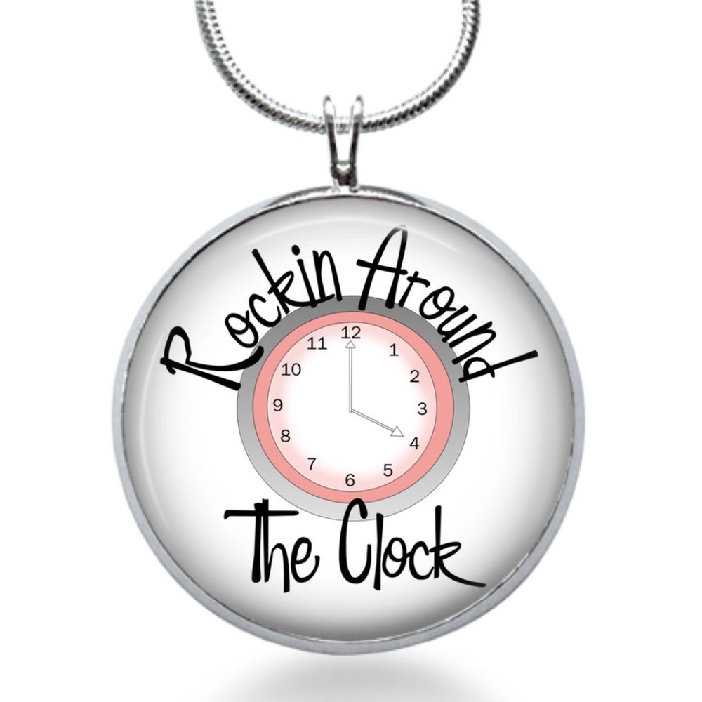 Rockin round the clock retro necklace