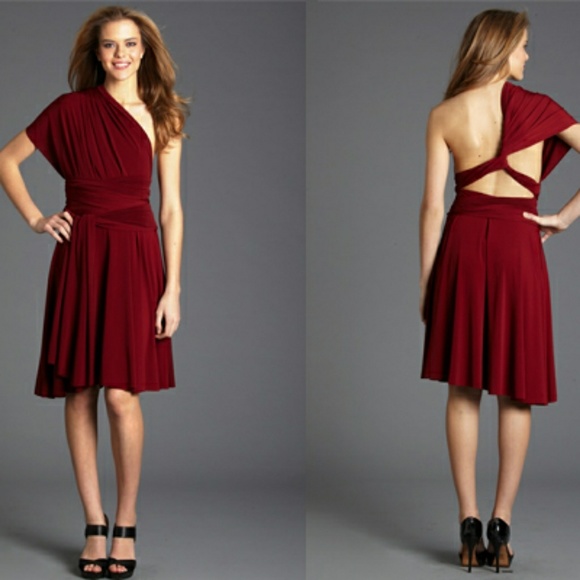 Amazing boutique convertible dress, burgundy - Picture 1 of 8