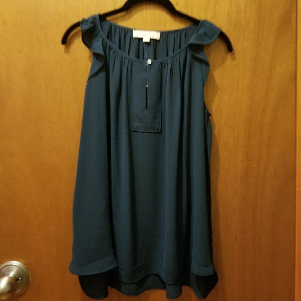 BNWT Loft Teal Sleeveless Blouse