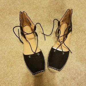 American Eagle Black Espadrille Tie Ups