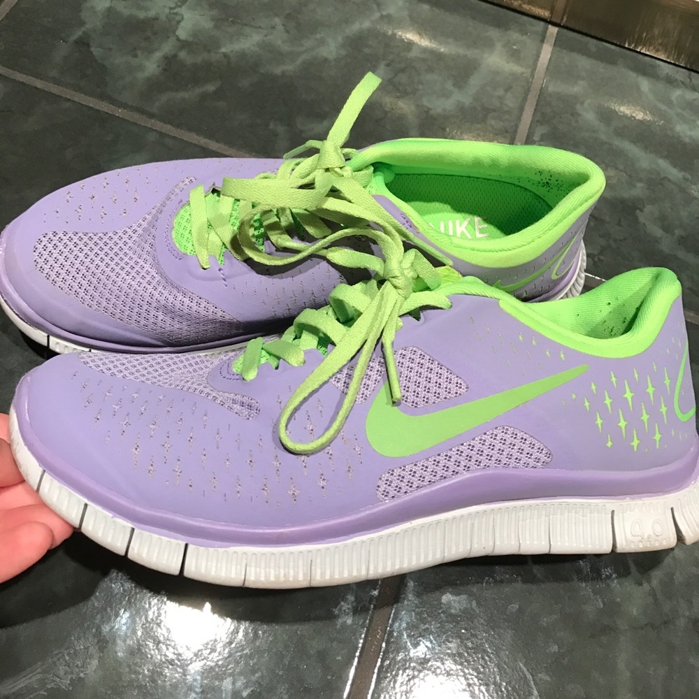 Nike Free 4.0 Women's Size 8 - Lilac & Lime Greem