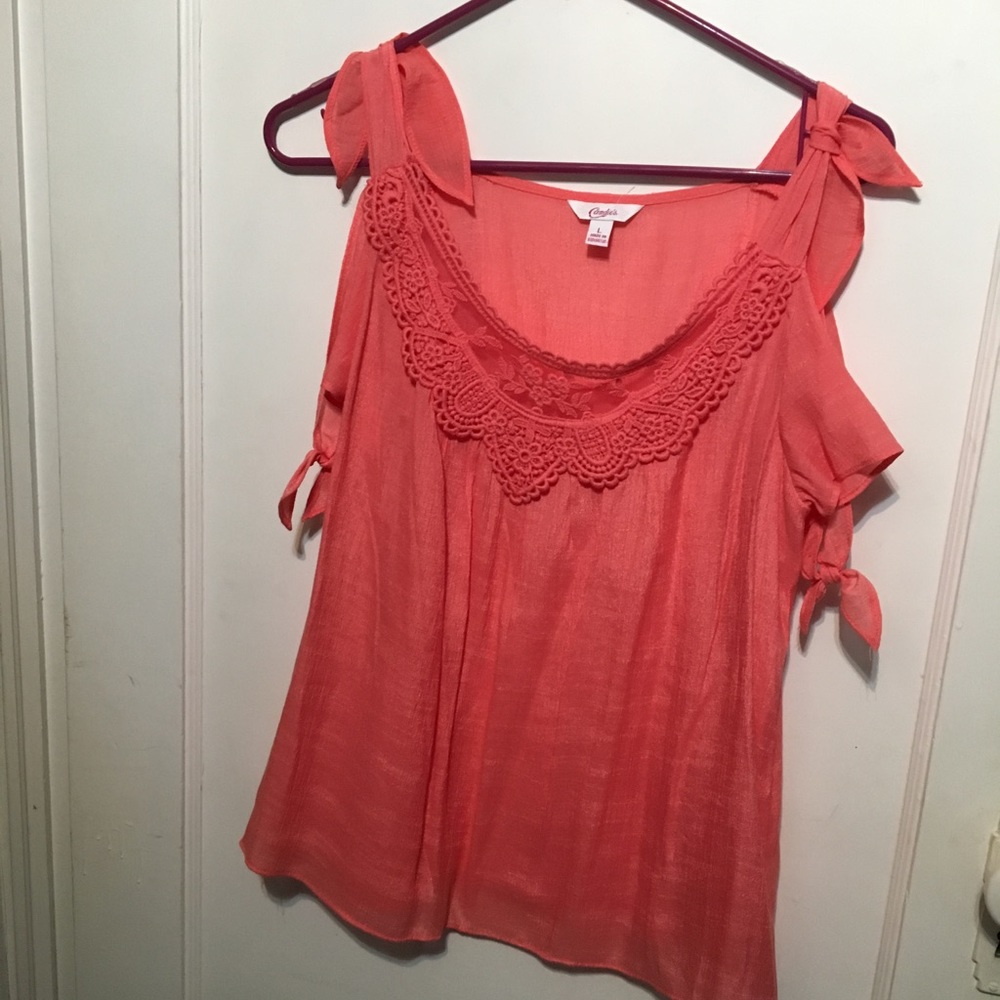 Pink scoop neck top