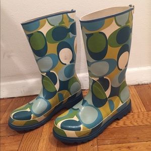 Coach Paisley Rain Boots Size 10