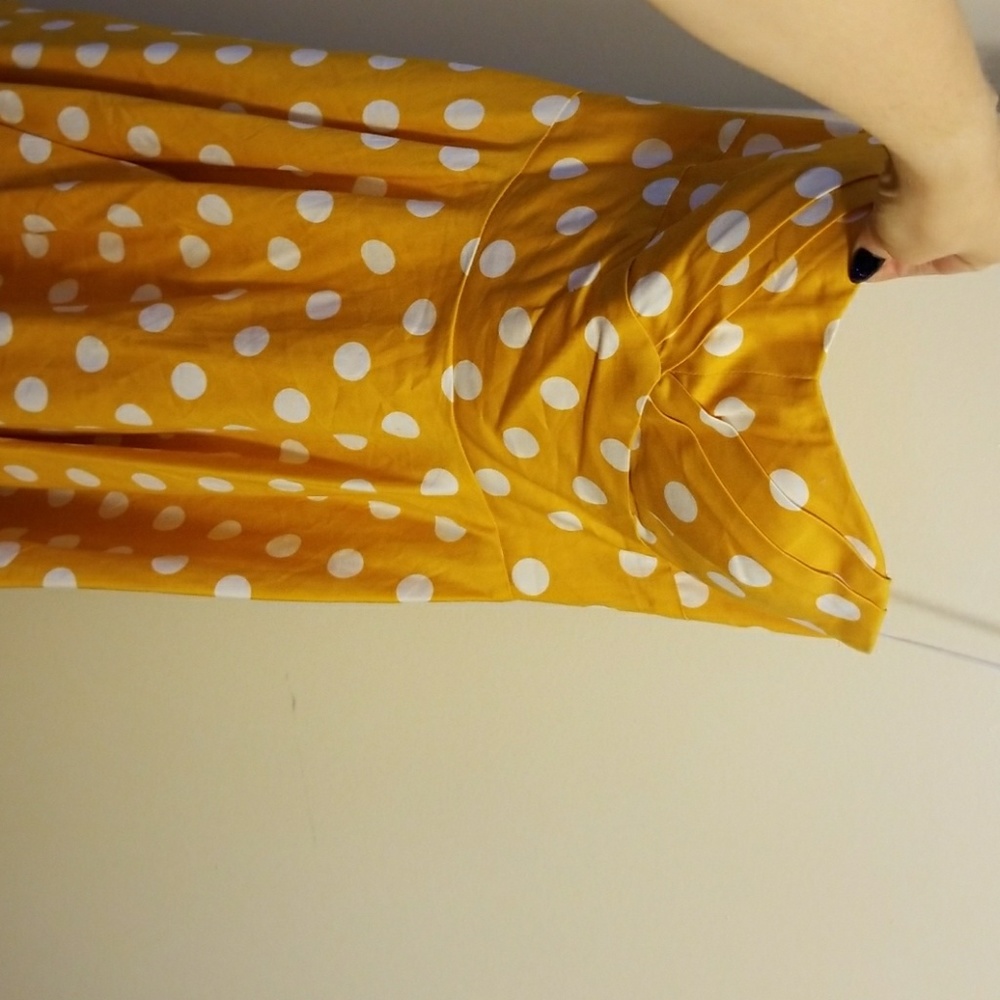 Yellow polka dot dress pinup swing