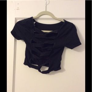 Cage back crop top