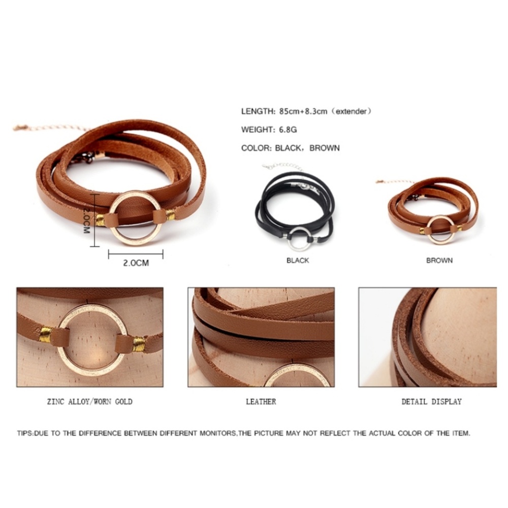 🛑sold in bundle🛑Blk Lthr Circle Bracelet - Picture 4 of 5