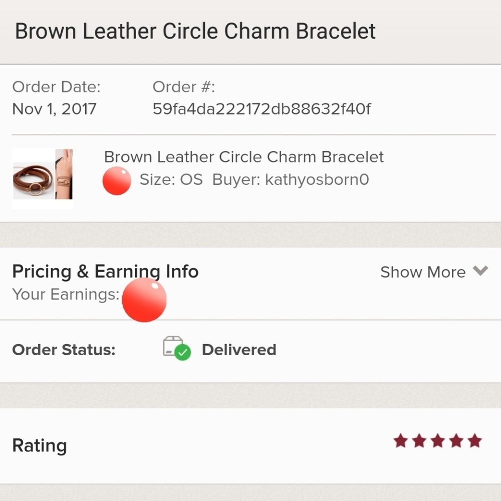 🛑sold in bundle🛑Blk Lthr Circle Bracelet - Picture 5 of 5