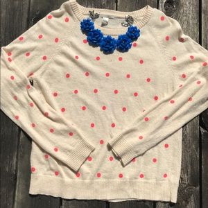Hot pink polka dot sweater