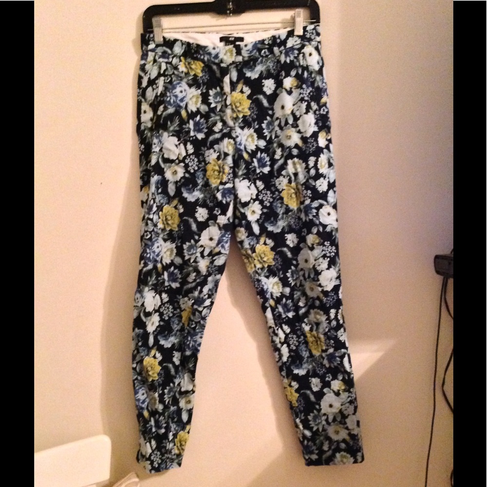 Floral H&M navy dress pants!
