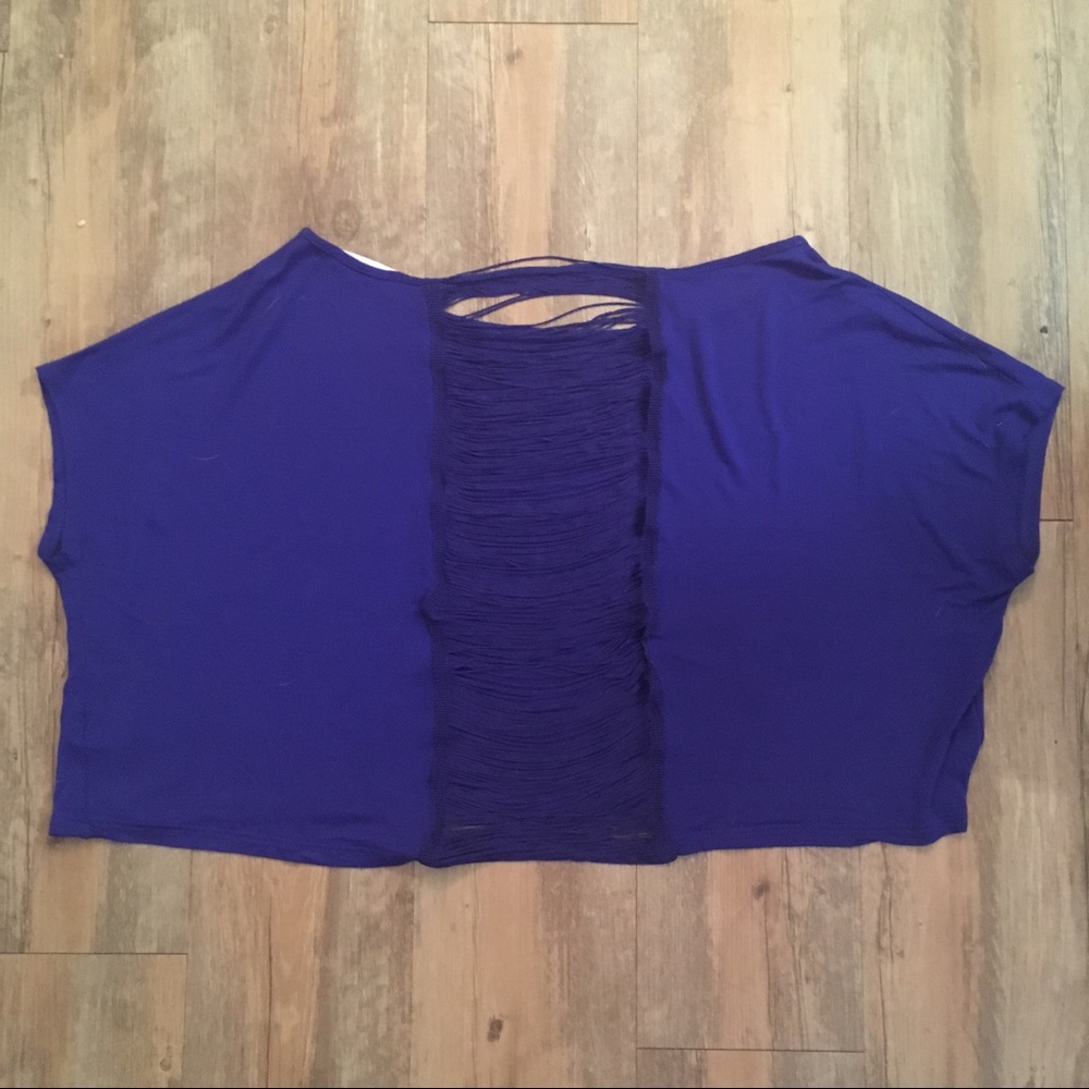 *SOLD*Lush Flowy Top w/ Thread Panel Back, Royal Blue