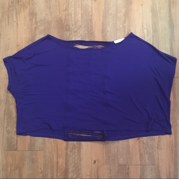 *SOLD*Lush Flowy Top w/ Thread Panel Back, Royal Blue - Picture 2 of 2