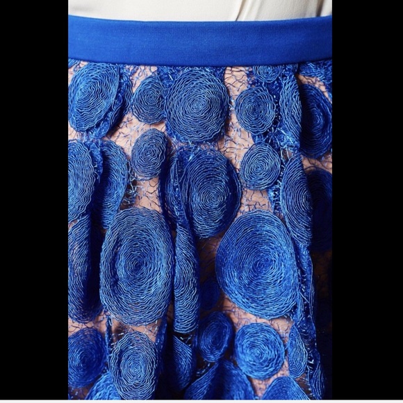 Eva Franco Blue Over NudeLace Circle Swing skirt 2 - Picture 5 of 7