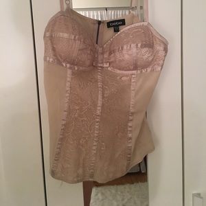 BEBE BEIGE LACE CAMISOLE BEBE BEIGE LACE CAMISOLE