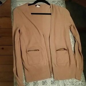 J. Crew Dusty Rose Zip-up Cardigan