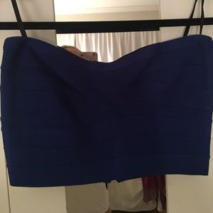 ROYAL BLUE BANDAGE CROP TOP BEBE ROYAL BLUE BANDAGE CROP TOP BEBE