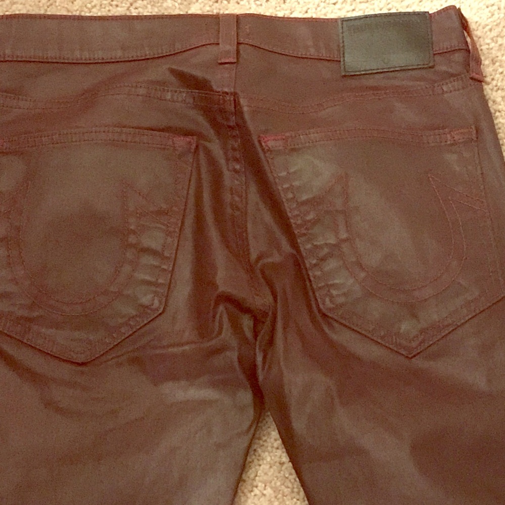 True religion leather burgundy size 28