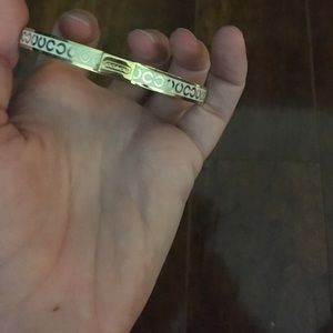 Coach white and gold bangle bracelet