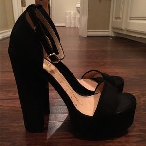 Sexy faux suede platforms