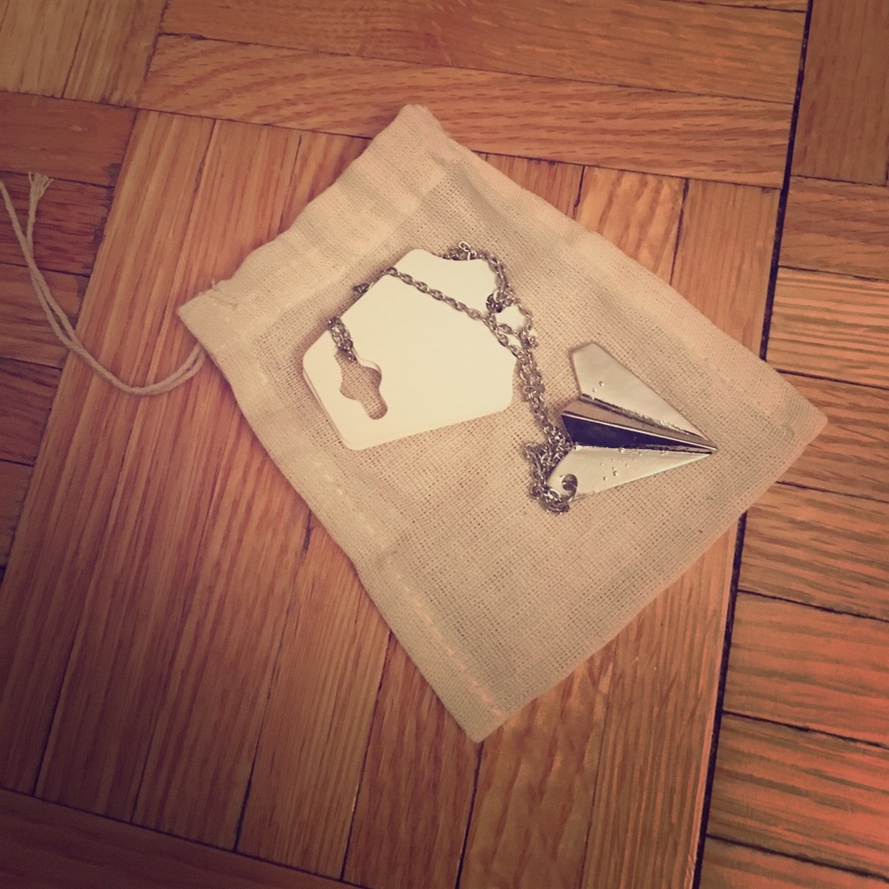 Paper Plane Charm Necklace