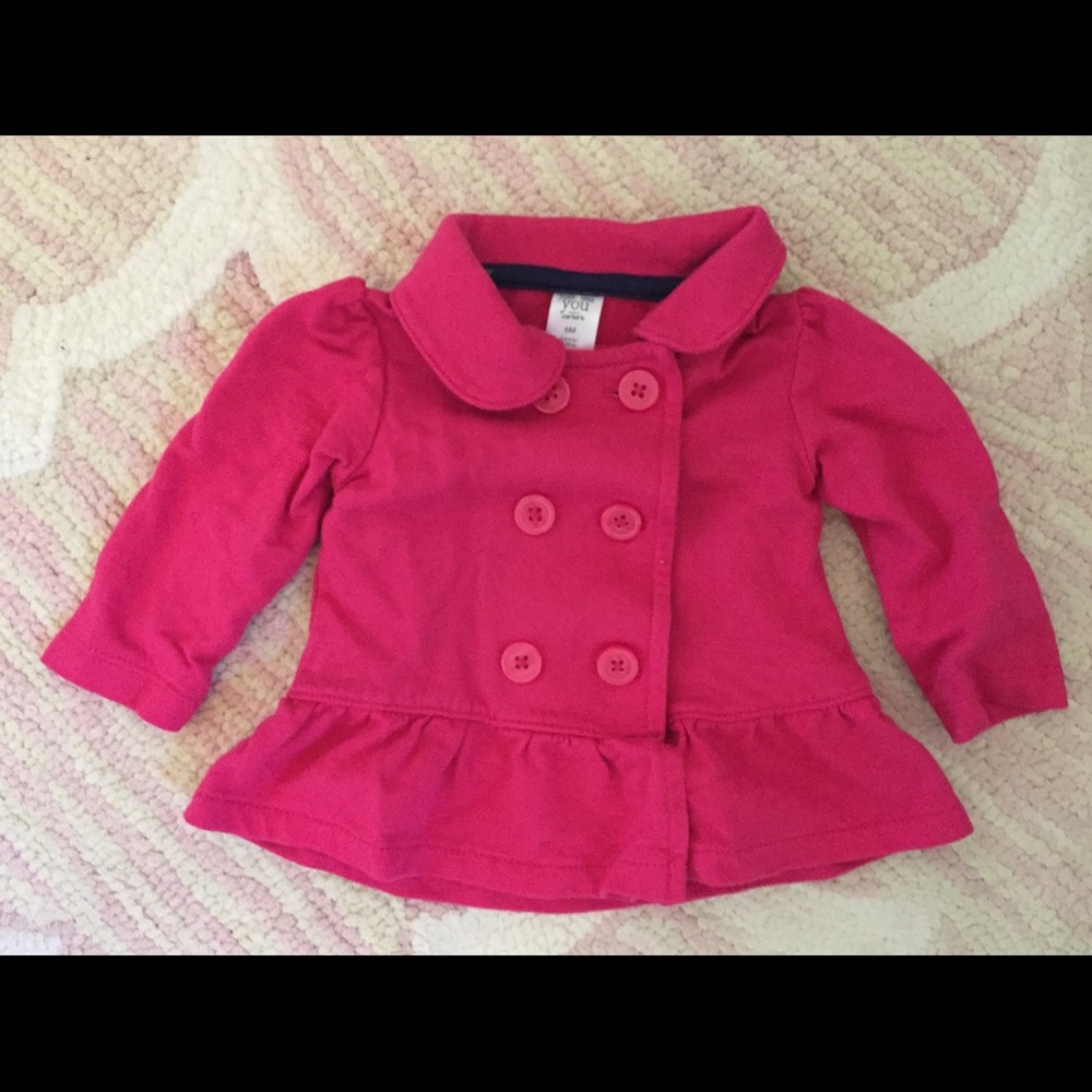 Pink baby girl peacoat 6 mo