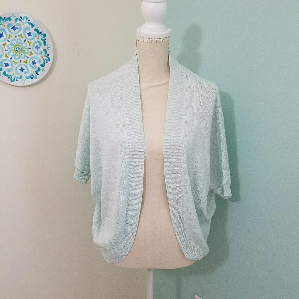 Short sleeve light blue light sweater