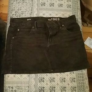 Charcoal Grey Corduroy Gap Miniskirt