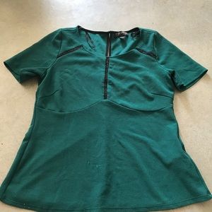 Forever 21 XL fit and flare emerald green top