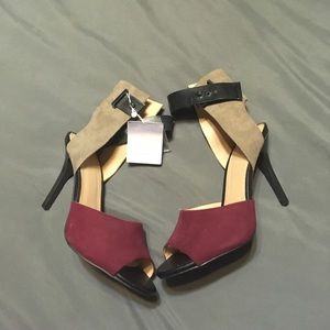Zara color block heels Zara color block heels