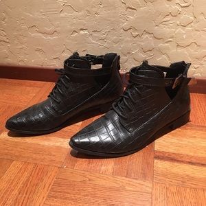 Black lace mini booties