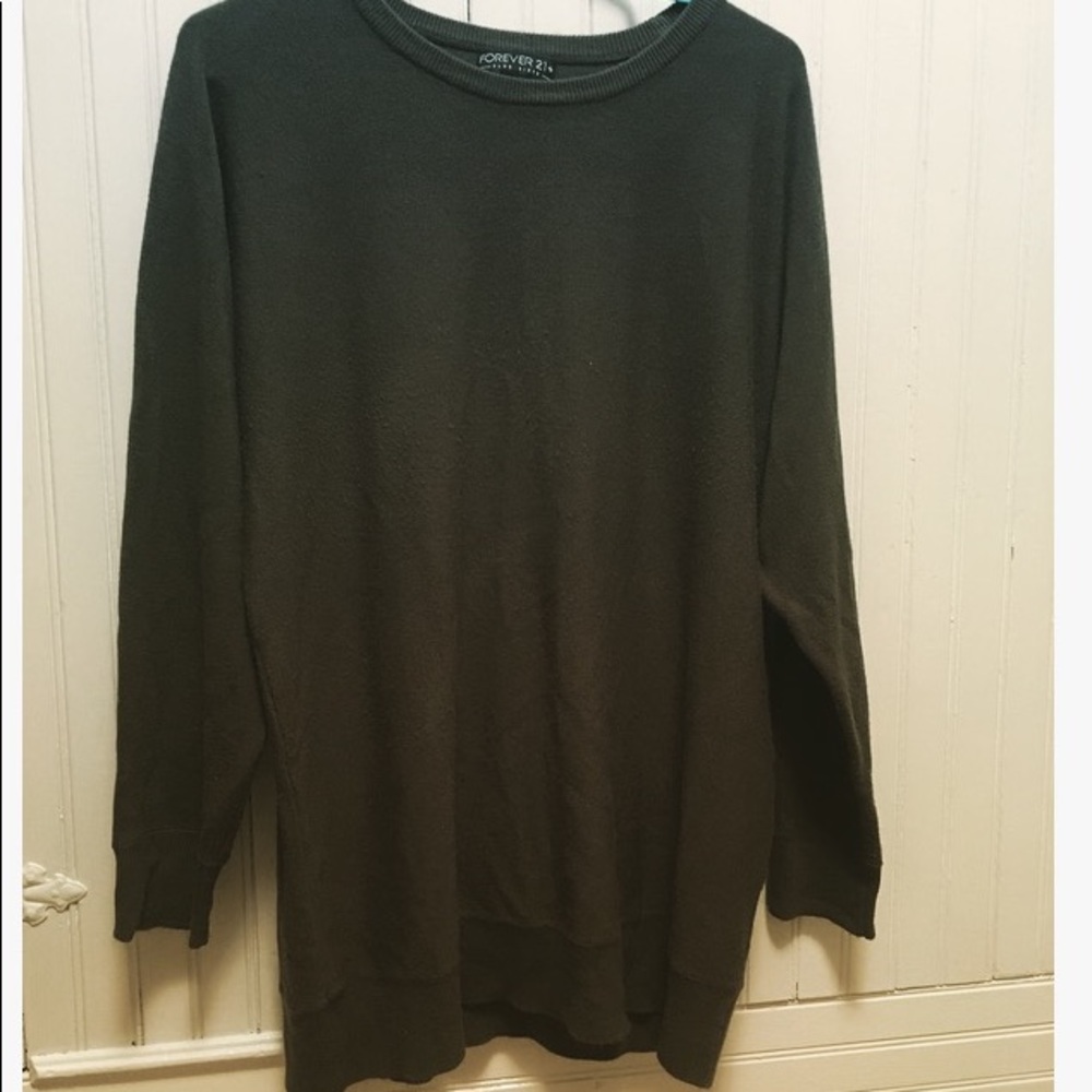 Army green winter sweater.