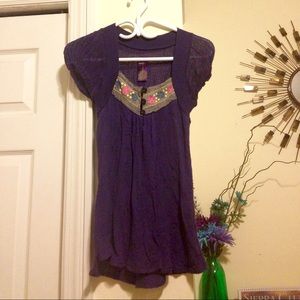 Purple Free People Knit Top
