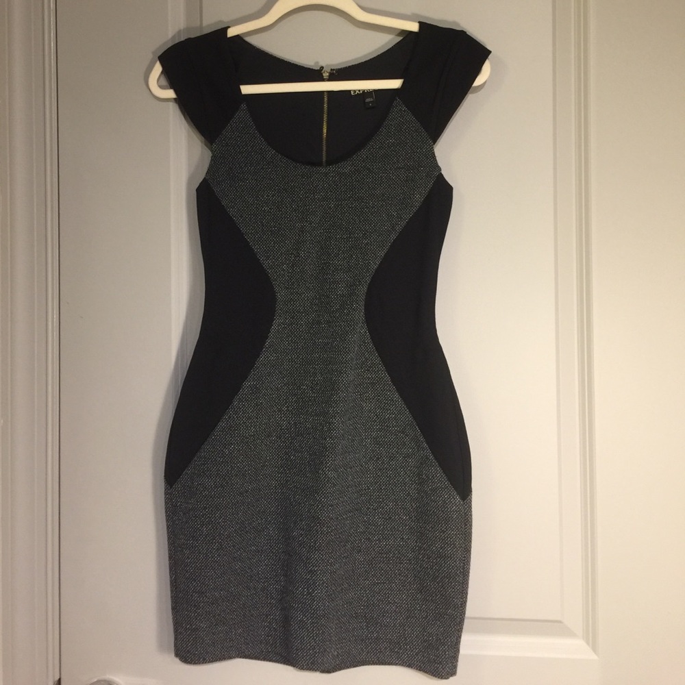 Black and grey Express size 0 dress.