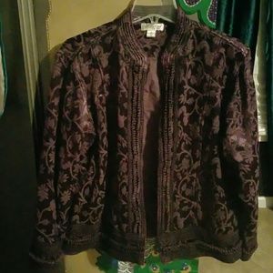 Purple Plush Blazer w/ Velour Trim Purple Plush Blazer w/ Velour Trim