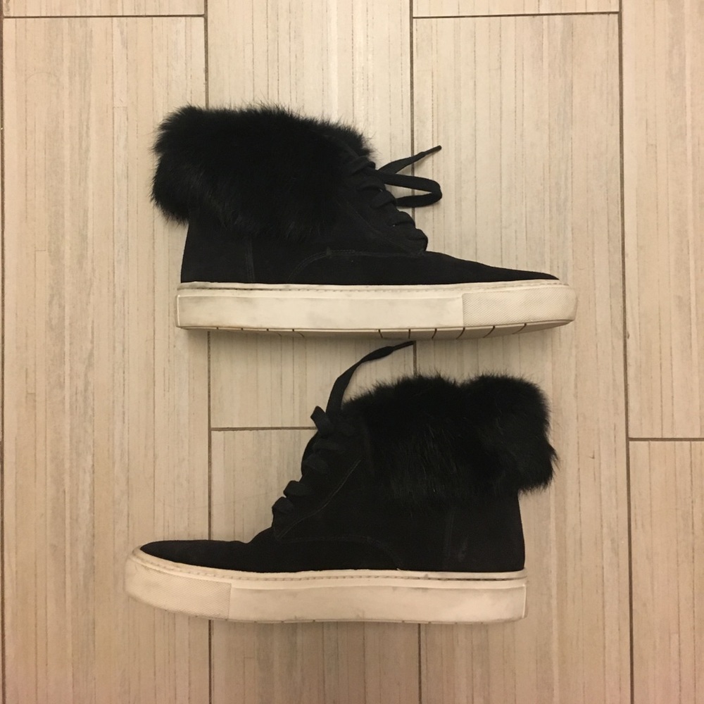 Vince suede/rabbit fur sneakers