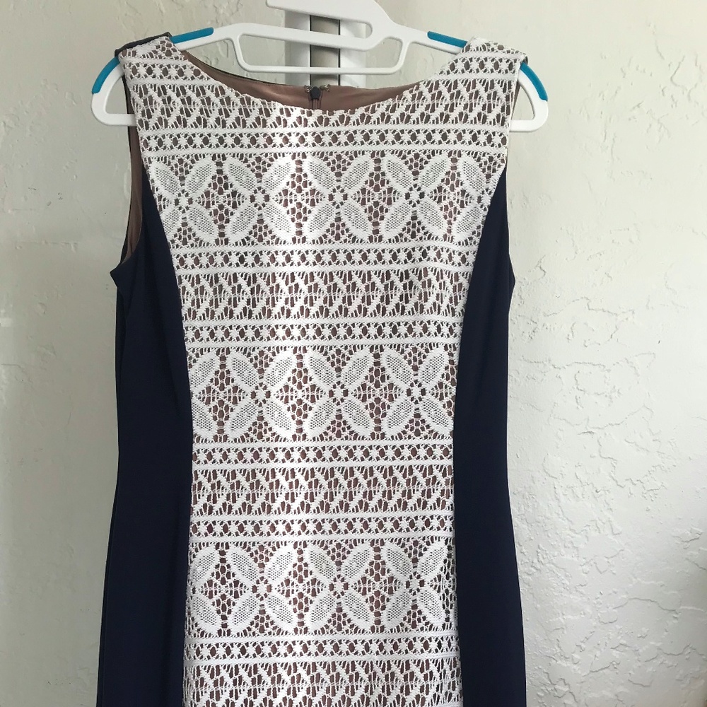 Anne Klein White Lace (front) and Navy Dress